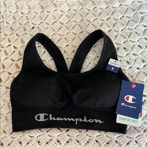 Champion Black Sports Bra Seamless Medium-Impact